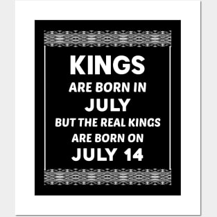 Birthday King White July 14 14th Posters and Art